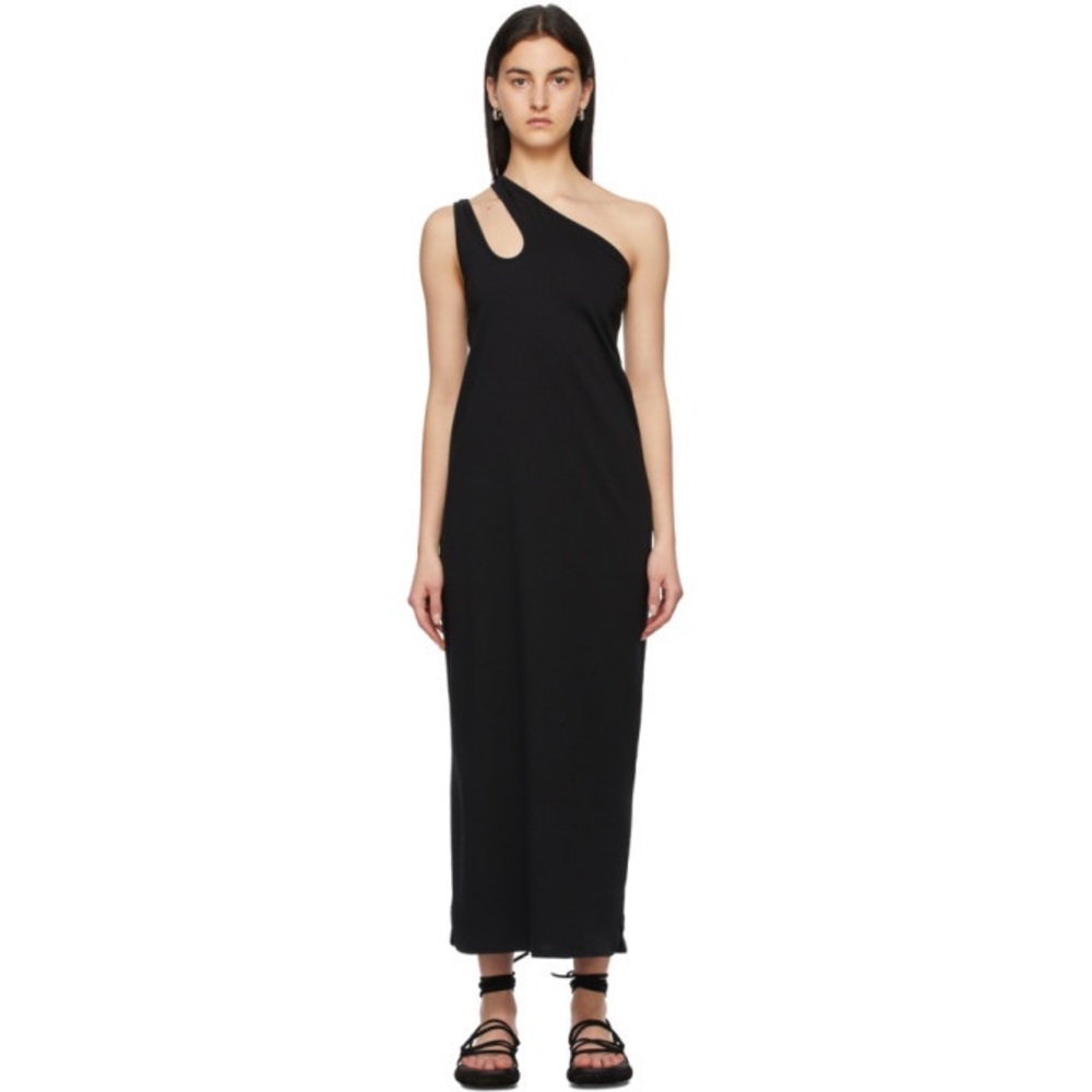 NWOT black asymmetrical one shoulder dress